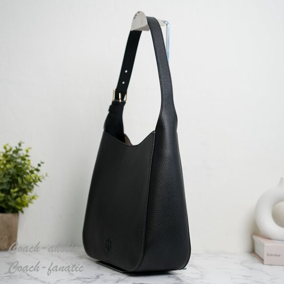 NWT Tory Burch Thea Large Bucket Bag Leather Shoulder Bag in Black - Picture 4 of 8